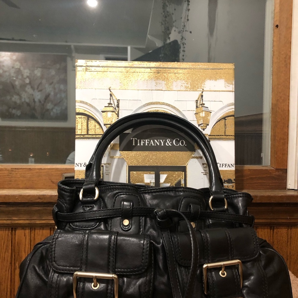Michael Kors Soft Leather Shoulder Bag with Gold Hardware